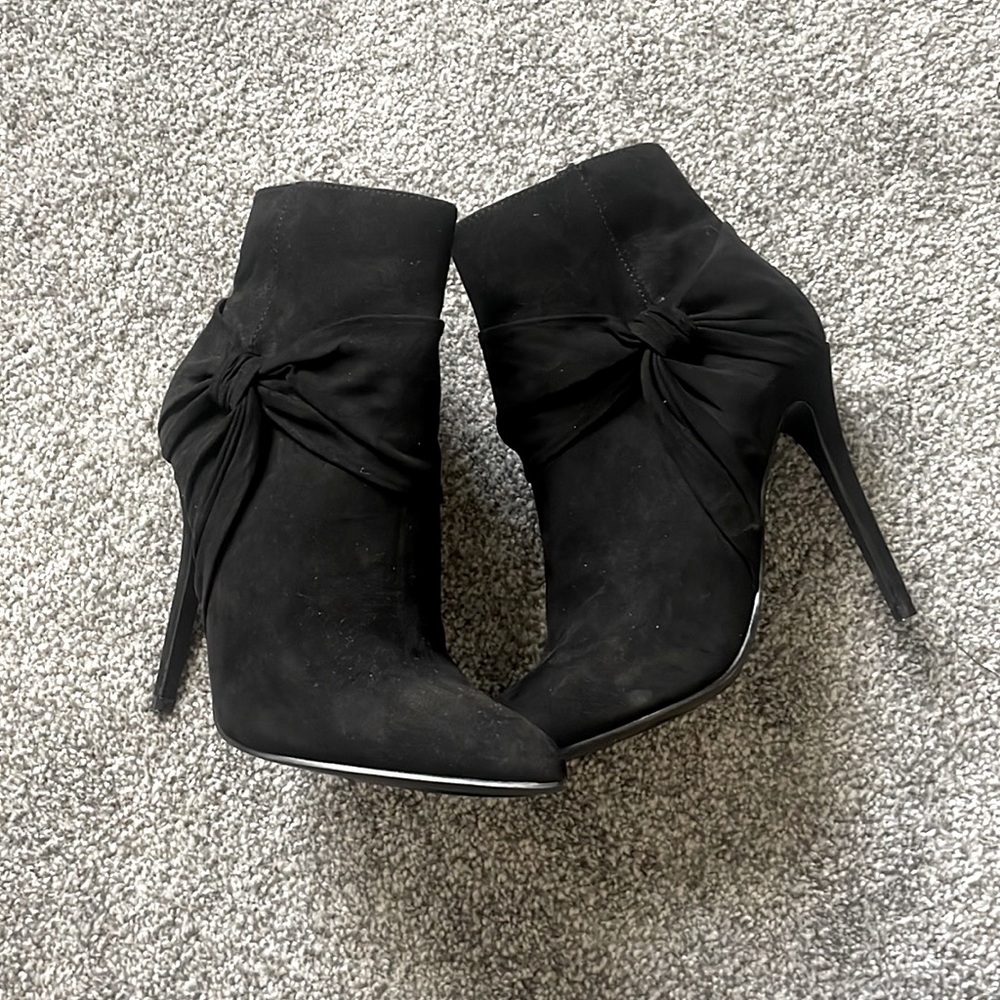 Black velvet booties